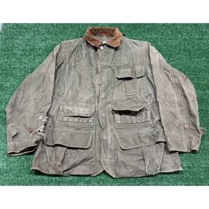 Vintage Hinson Bodyguard Jacket Mens 44? Green Hunting Canvas Made USA Game Bag